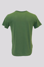 Roll Cut Split Tshirt in Olive Green