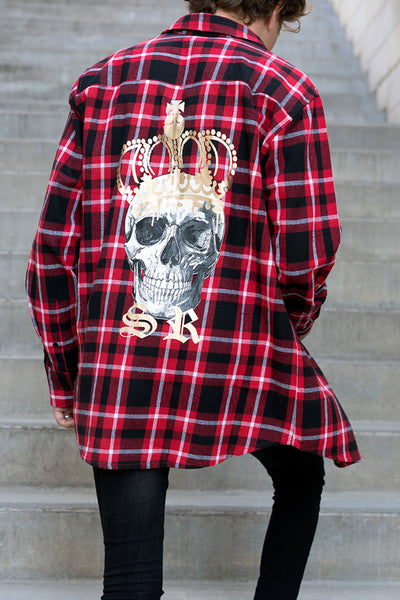 Plaid Shirt - Royalty Skull